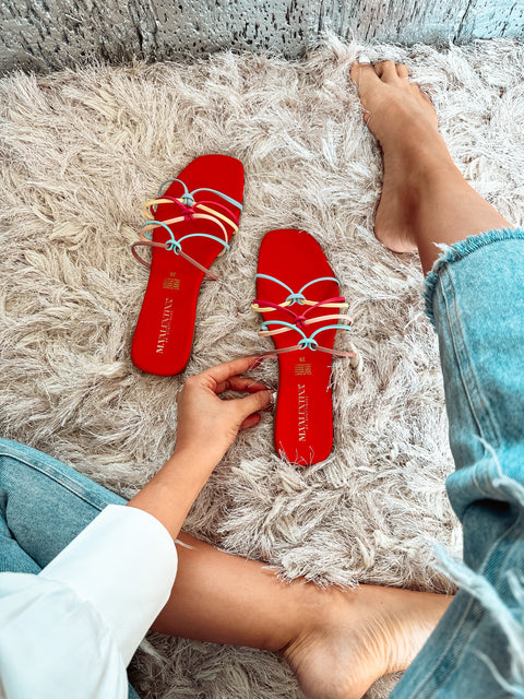 Palm Colors Triple Knot Red Sandals