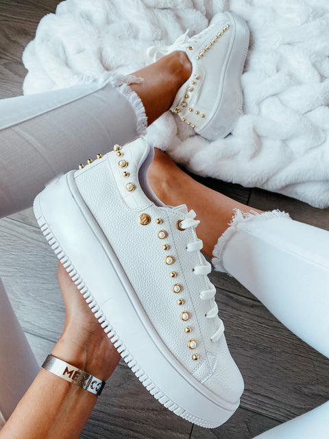 Boston Sneakers White & Pearl Gold