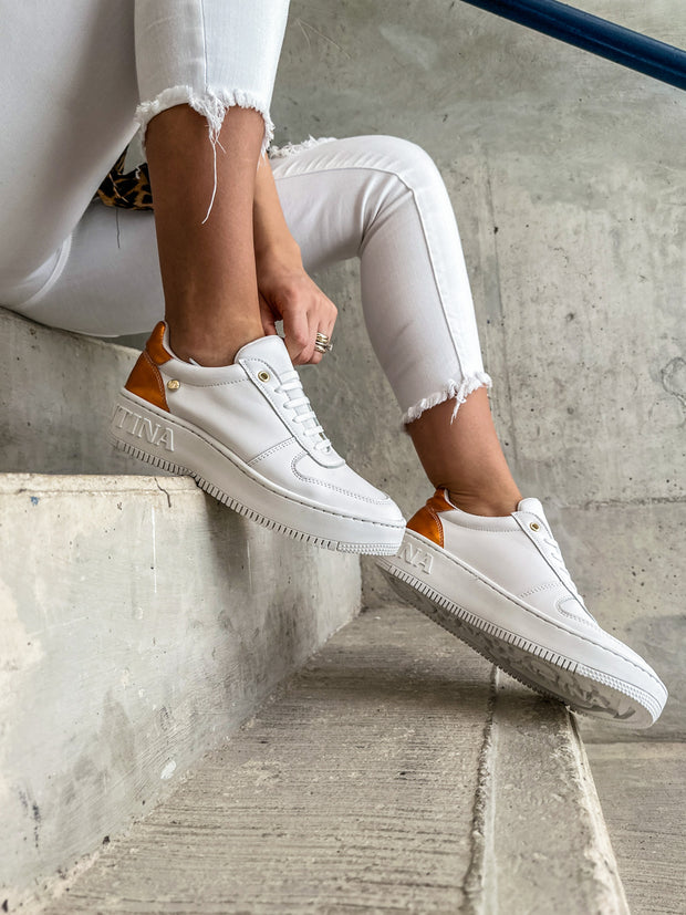 Boston Sneakers White & Orange