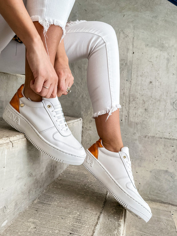Boston Sneakers White & Orange