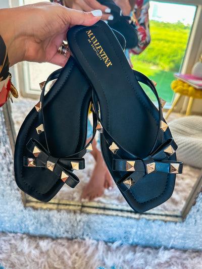 Valencia Studs Black Sandals
