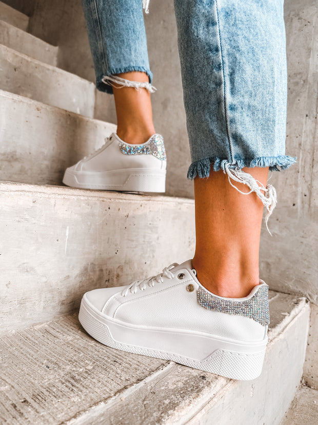 Reno White Diamond Sneakers