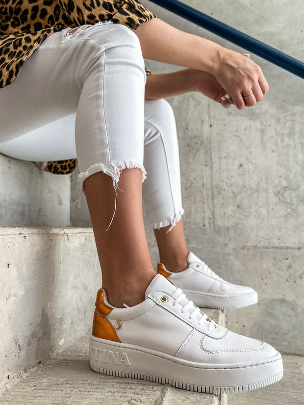 Boston Sneakers White & Orange