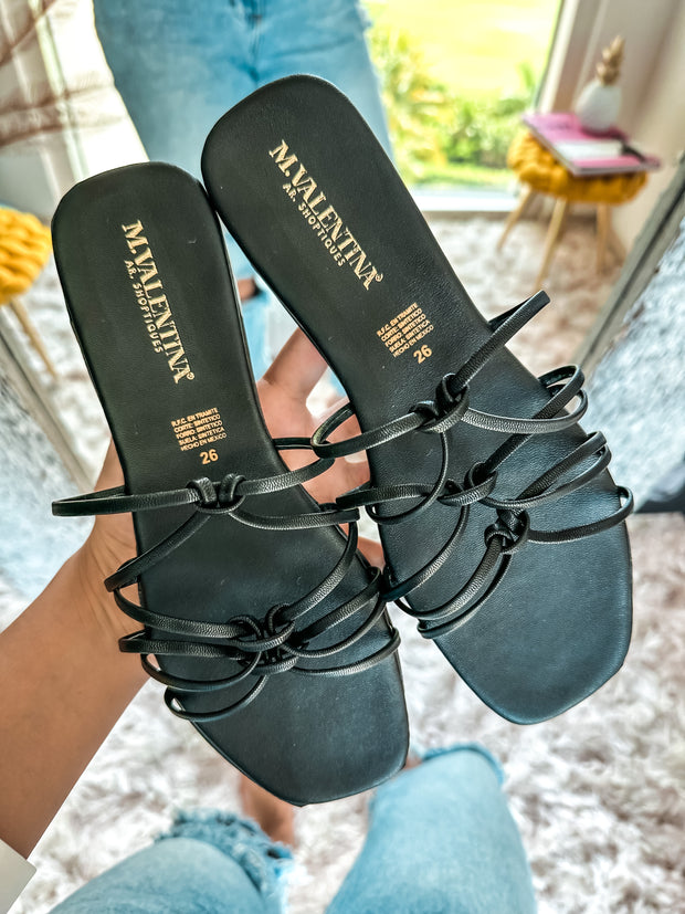 Palm Colors Triple Knot Black Sandals