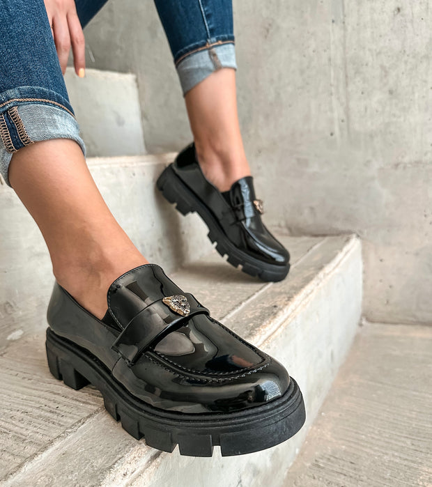 St Tome Mocasines Jaguar Charol Black