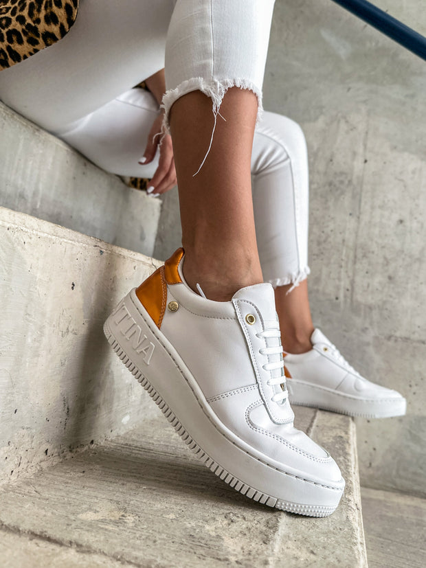 Boston Sneakers White & Orange
