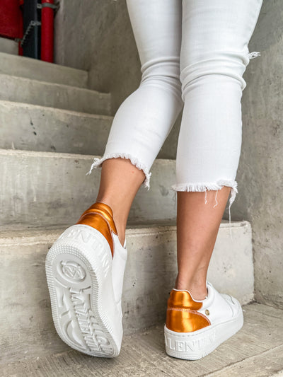 Boston Sneakers White & Orange