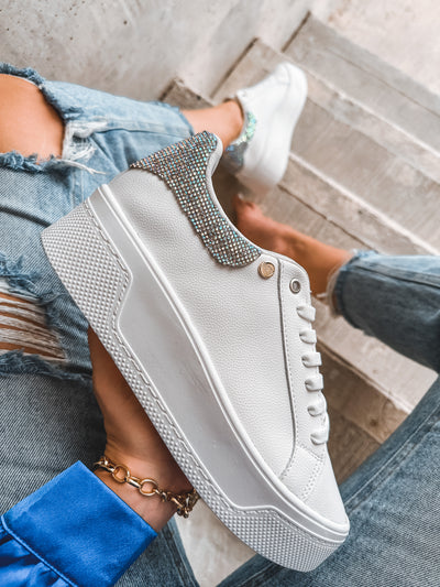 Reno White Diamond Sneakers