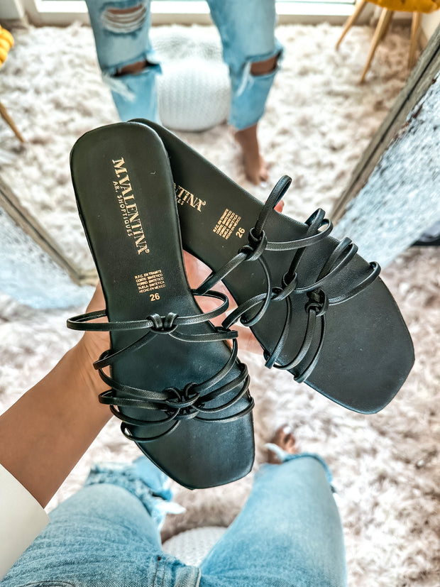 Palm Colors Triple Knot Black Sandals