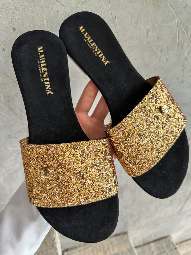 Sandals Aloha Gold Glitter