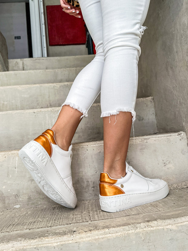 Boston Sneakers White & Orange