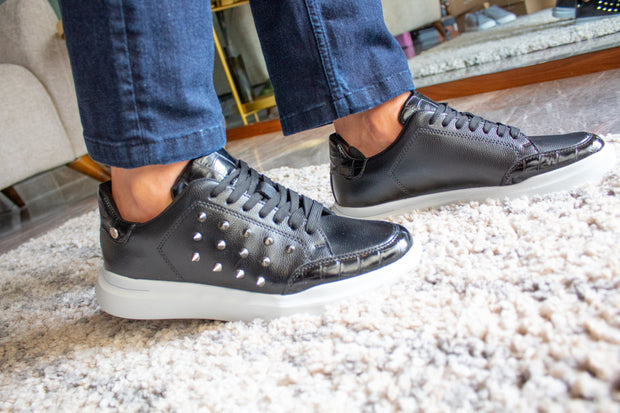 Dublin Sneakers Black Coco & Silver Studs