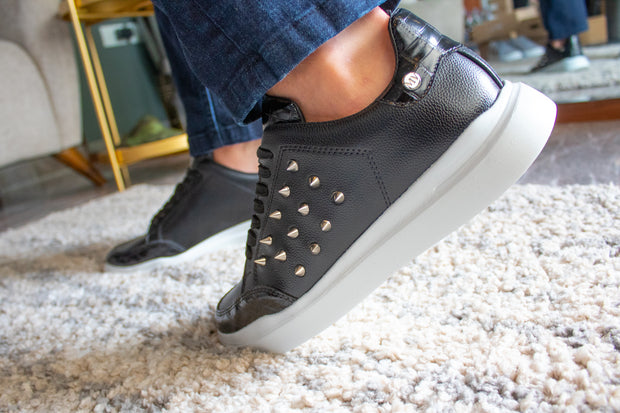 Dublin Sneakers Black Coco & Silver Studs