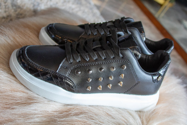 Dublin Sneakers Black Coco & Silver Studs