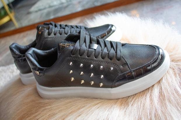 Dublin Sneakers Black Coco & Silver Studs