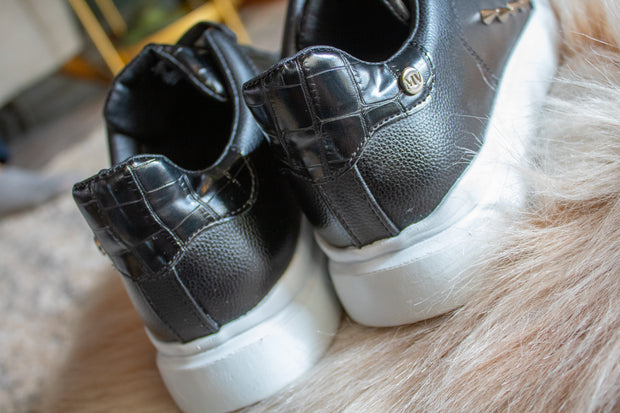 Dublin Sneakers Black Coco & Silver Studs