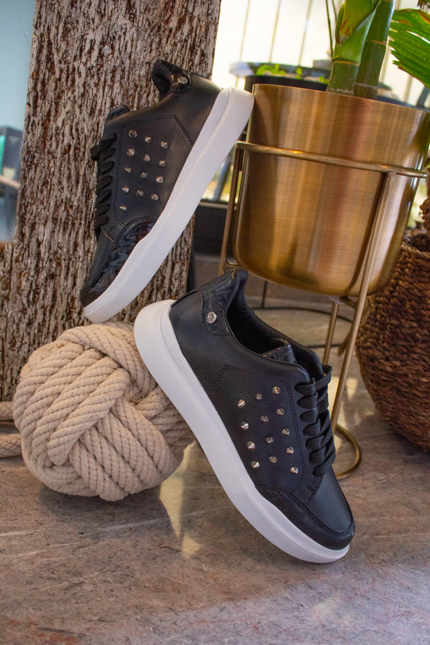 Dublin Sneakers Black Coco & Silver Studs