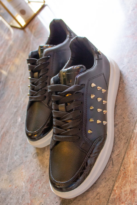 Dublin Sneakers Black Coco & Silver Studs