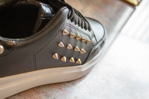 Dublin Sneakers Black Coco & Silver Studs