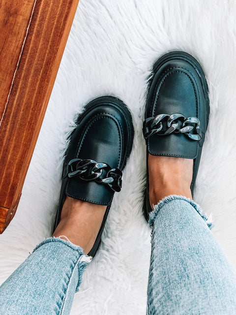 Columbia Black Matte Loafers