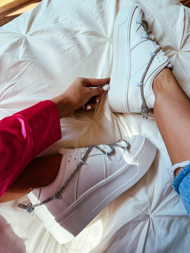 Toronto White Shiny Sneakers