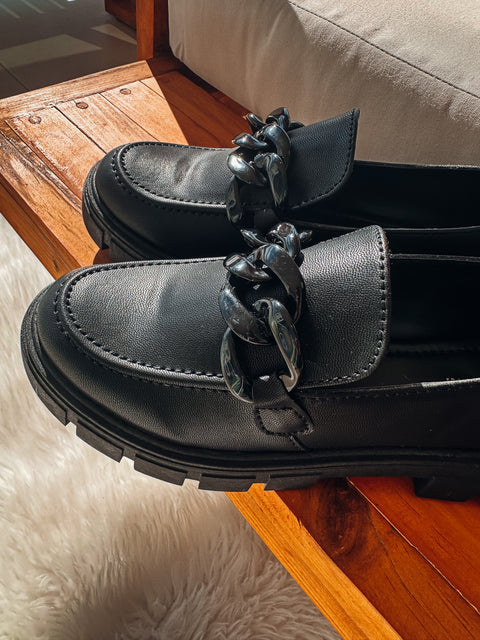 Columbia Black Matte Loafers