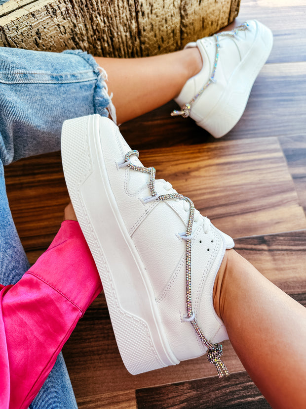 Toronto White Shiny Sneakers