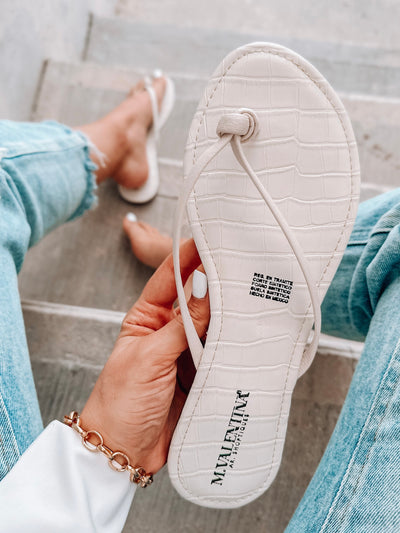 Niza White Coco Sandals