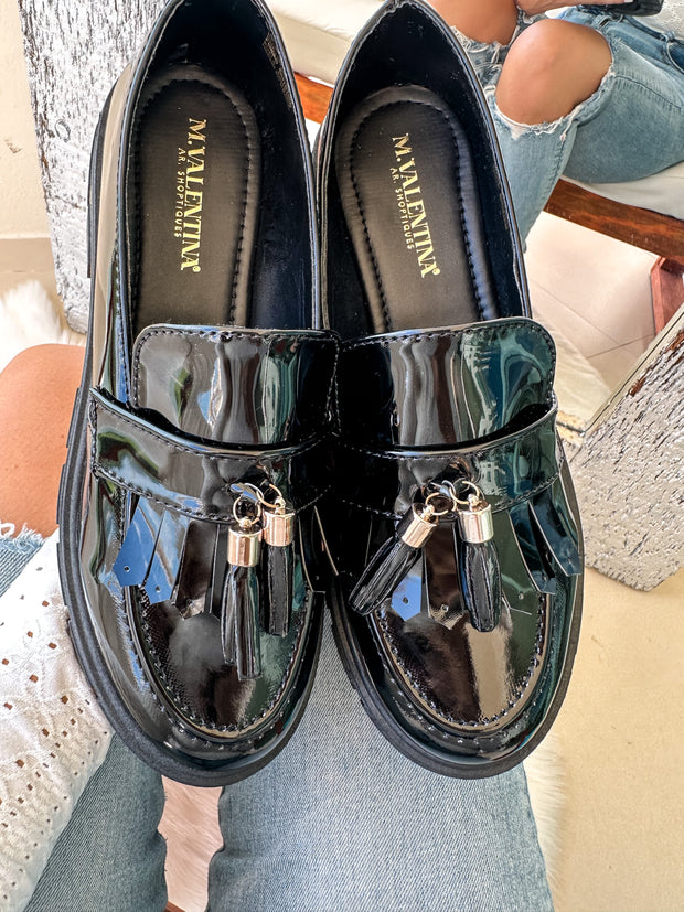 Stanford Shiny Black Loafers