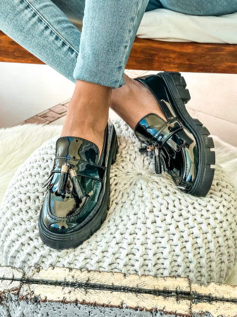 Stanford Shiny Black Loafers