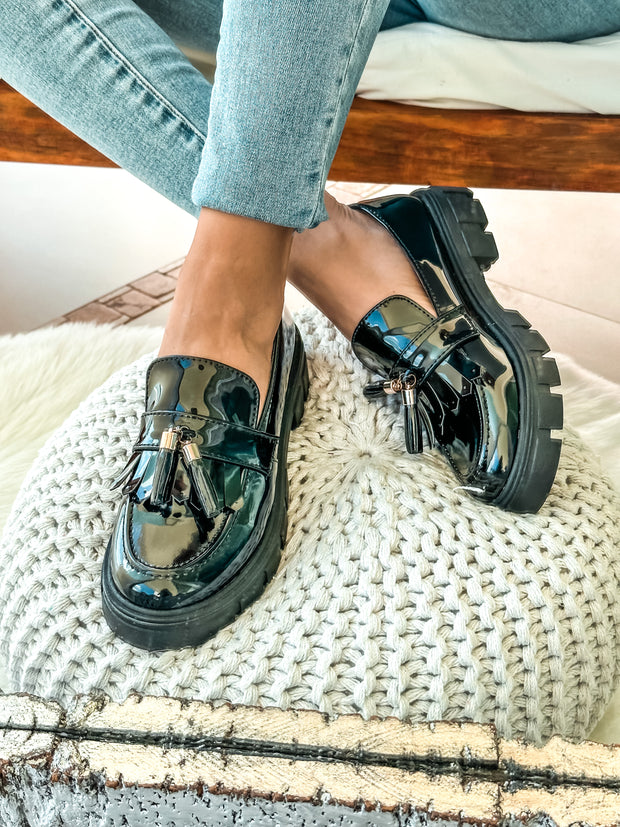 Stanford Shiny Black Loafers