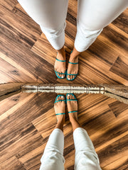 Clio Light Blue Metallic Sandals