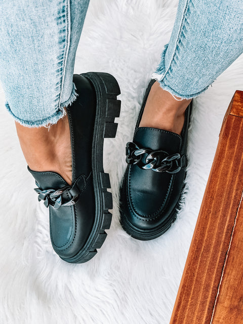 Columbia Black Matte Loafers