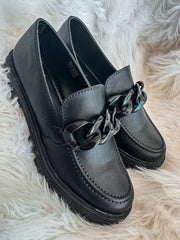 Columbia Black Matte Loafers