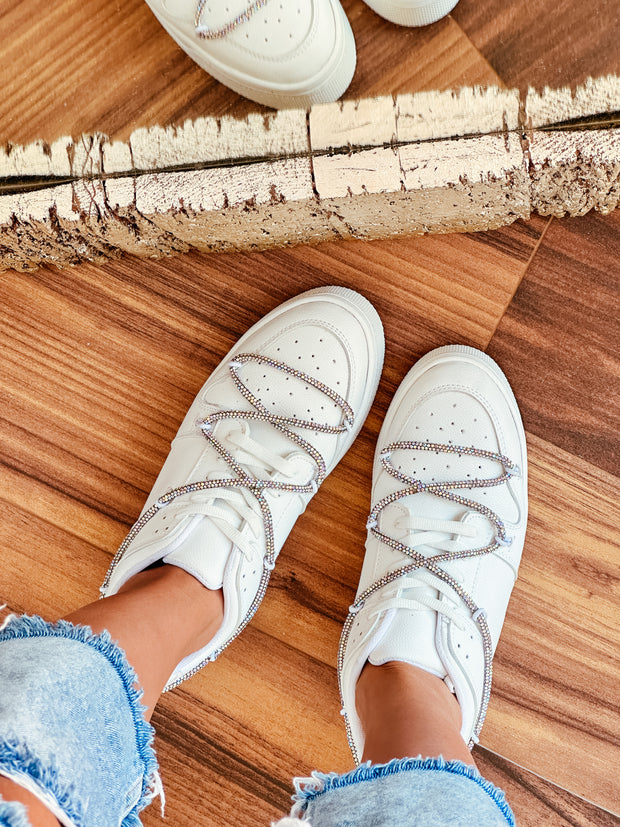 Toronto White Shiny Sneakers