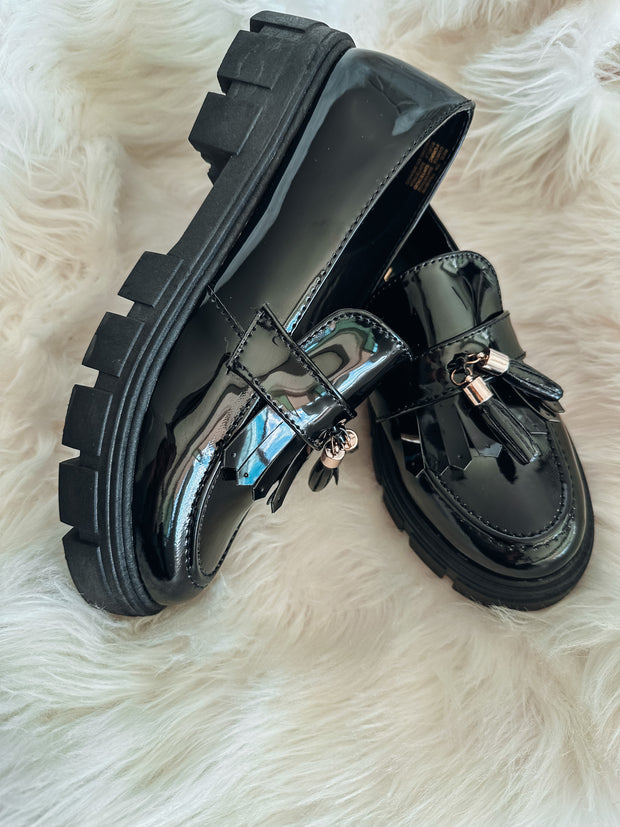 Stanford Shiny Black Loafers