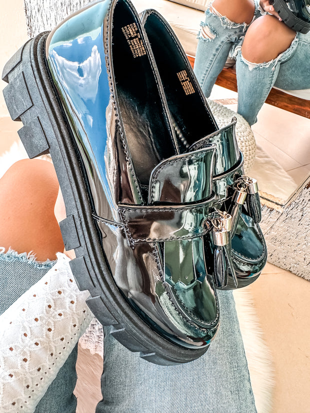 Stanford Shiny Black Loafers