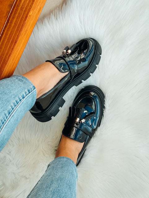 Stanford Shiny Black Loafers