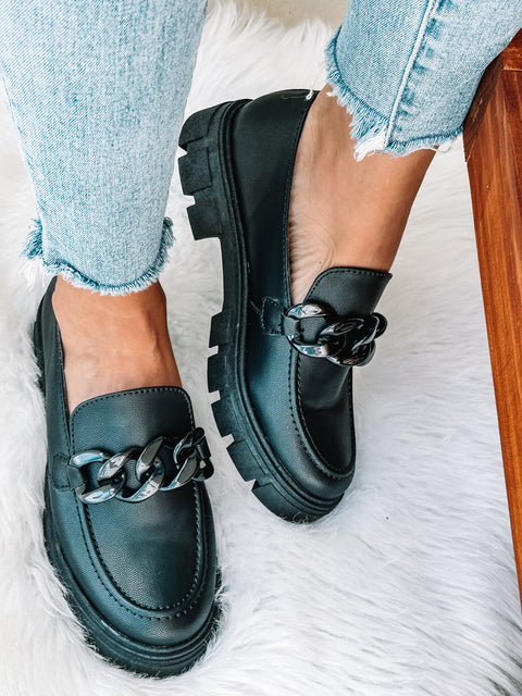 Columbia Black Matte Loafers