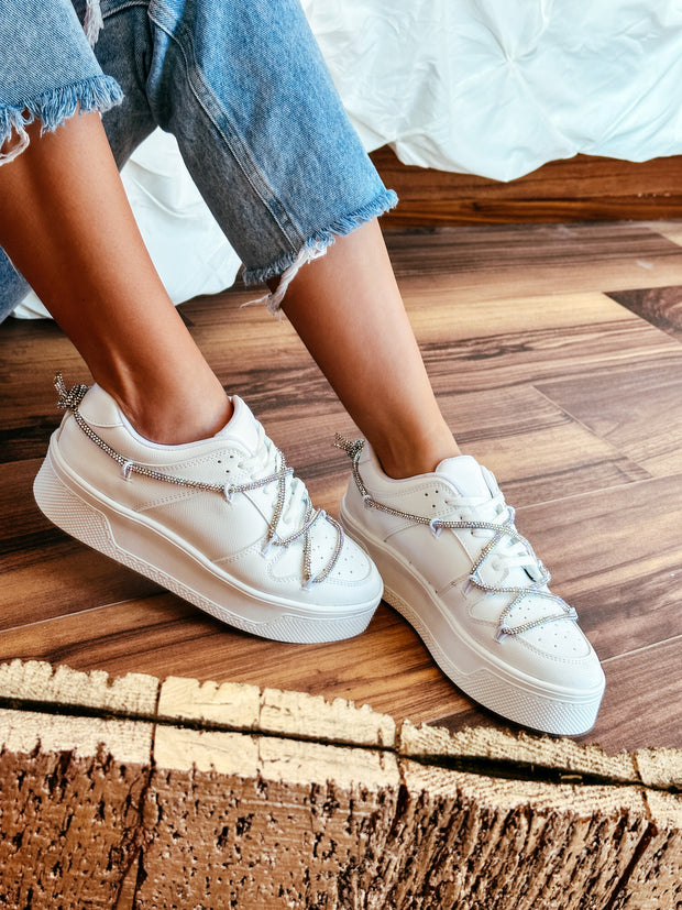 Toronto White Shiny Sneakers