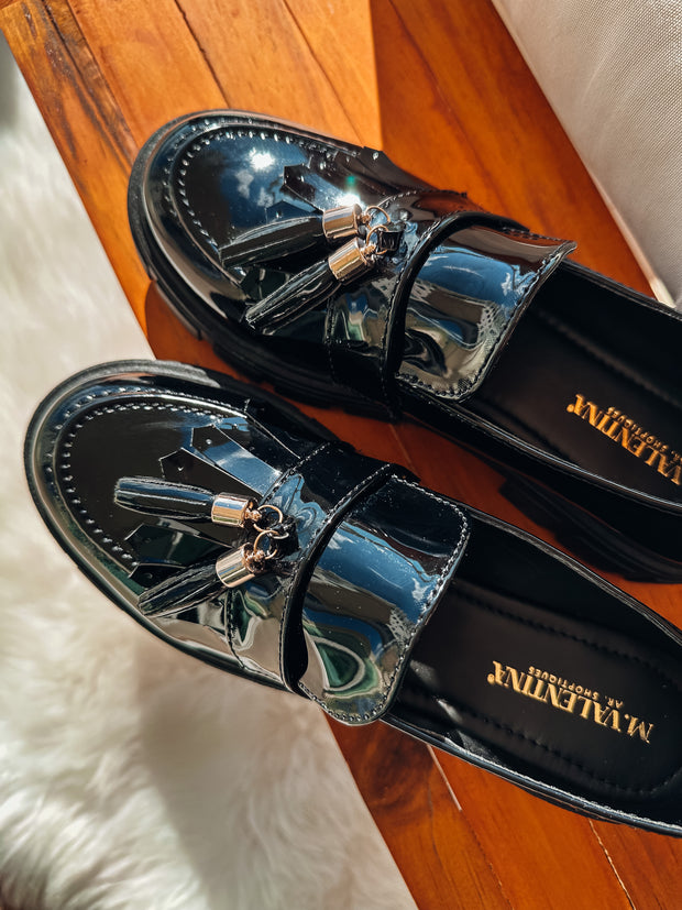 Stanford Shiny Black Loafers