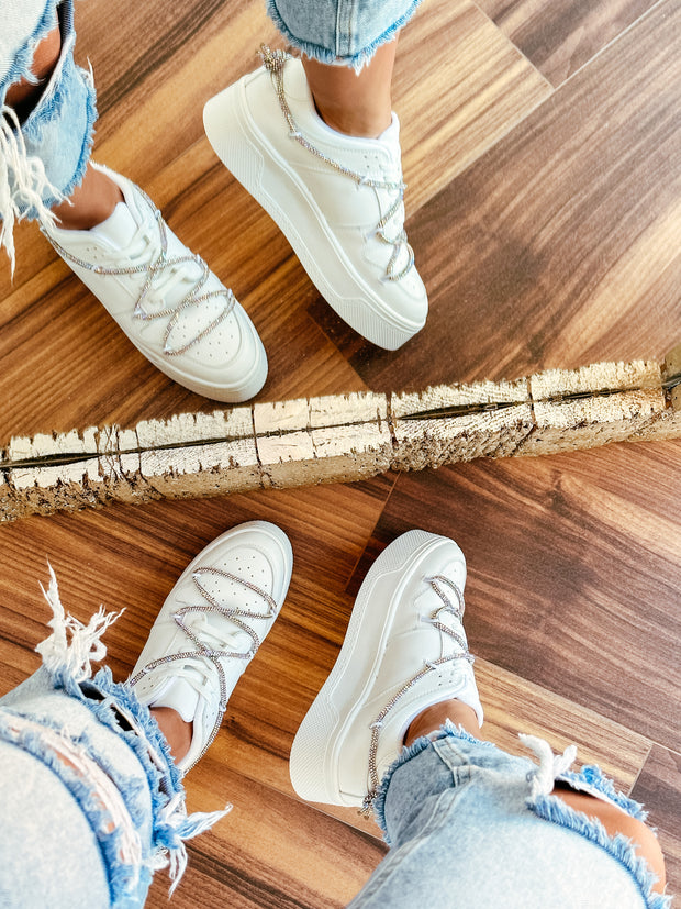 Toronto White Shiny Sneakers