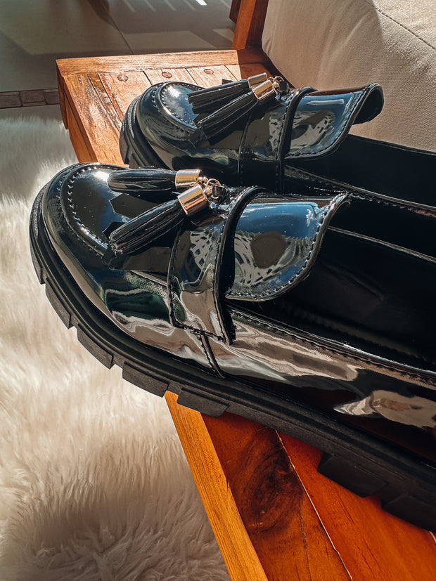 Stanford Shiny Black Loafers