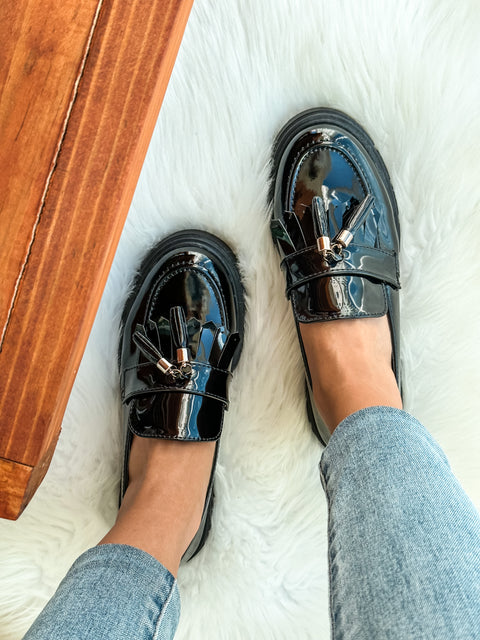 Stanford Shiny Black Loafers